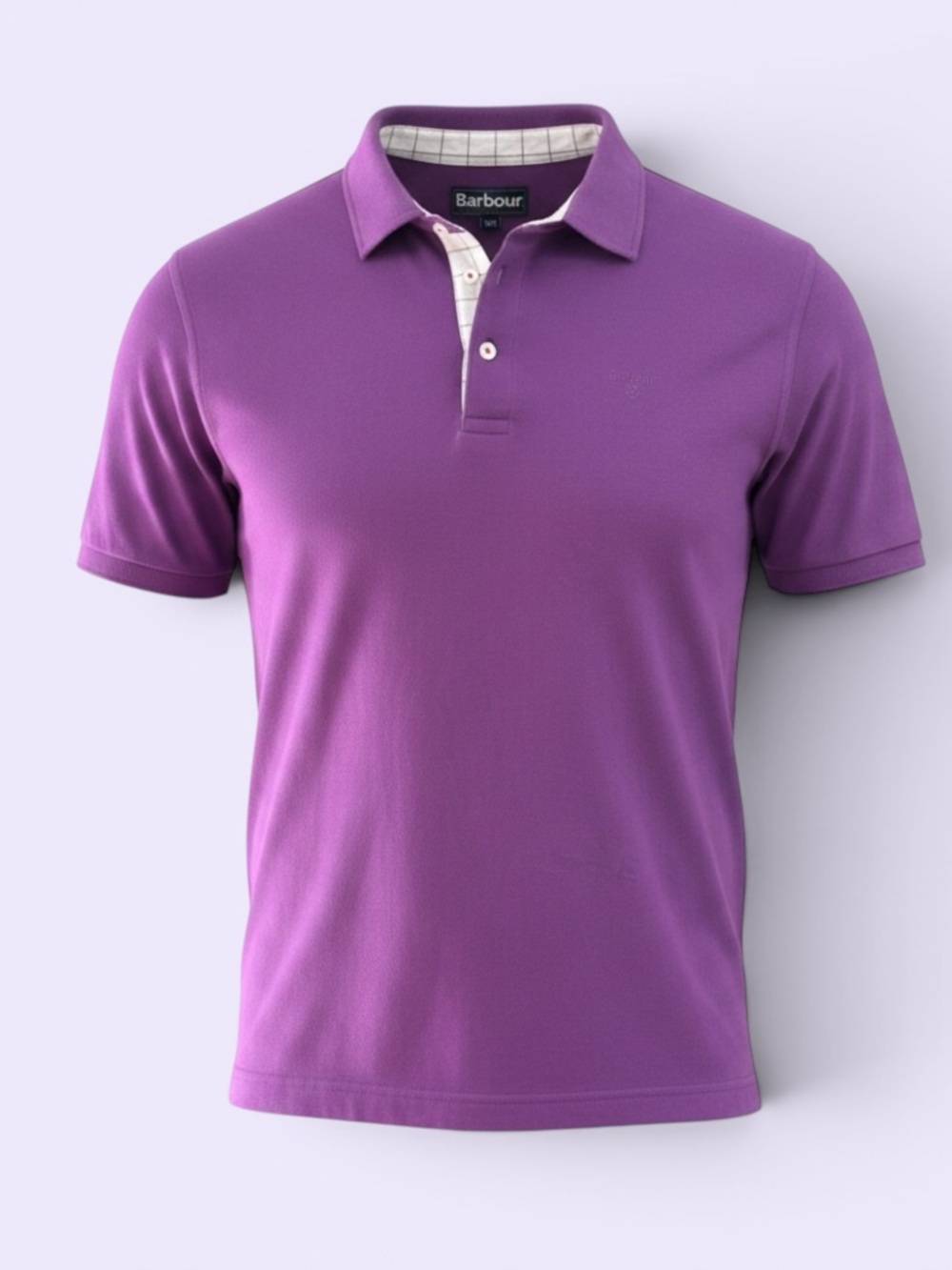 Barbour Purple Button-Down Polo with Embroidered Horse Racing on Back Men’s XL - Picture 2 of 9
